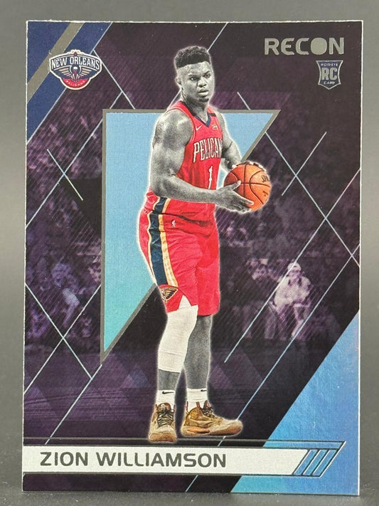Zion Williamson 2019-20 Panini Recon basketball trading card #47, rookie card.