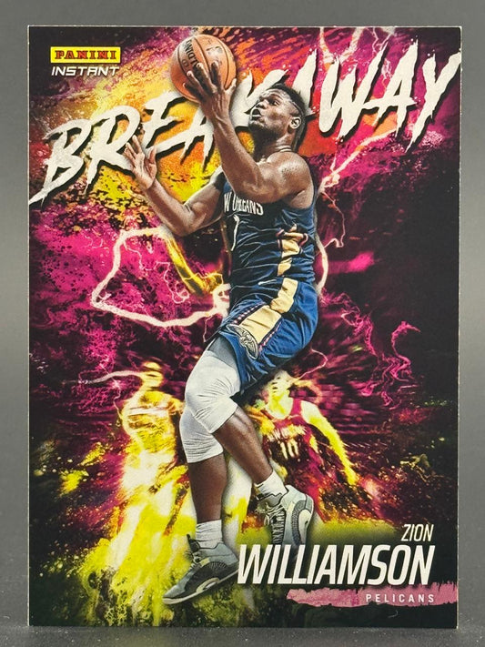 Zion Williamson 2019-20 Panini Instant Breakaway basketball card.