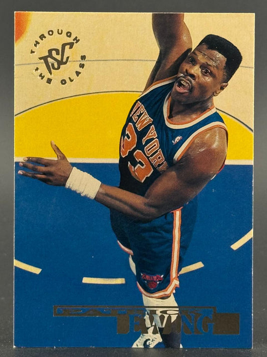 Patrick Ewing 1990-91 Stadium Club "Through the Glass" basketball card.