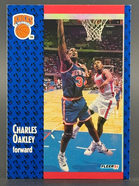 1991 Fleer Charles Oakley basketball card, #34.