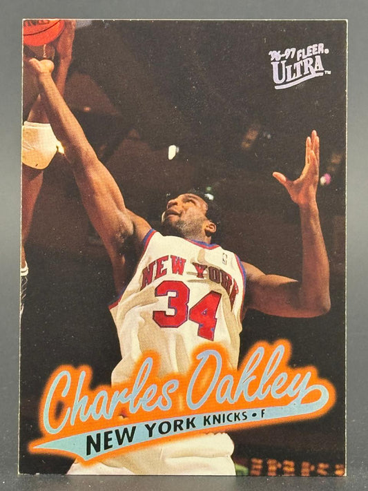 1996-97 Fleer Ultra Charles Oakley basketball card, #34, New York Knicks.