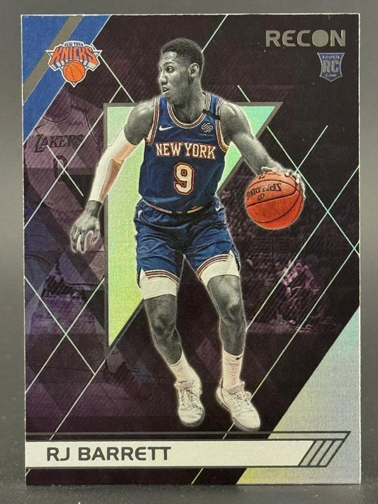 2019-20 Recon RJ Barrett rookie basketball card #9 in New York Knicks uniform.