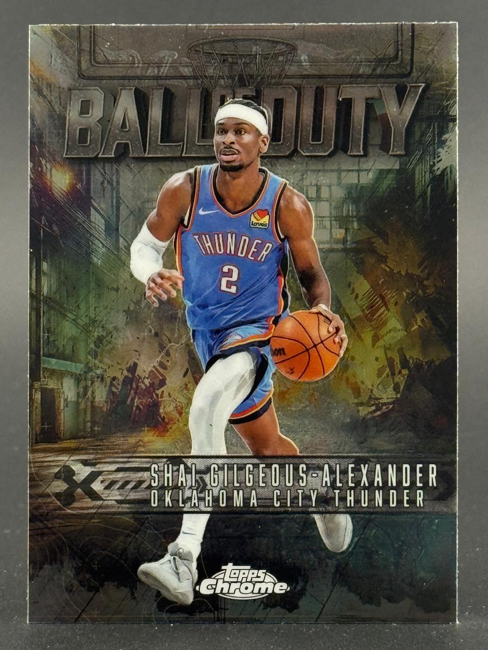 Shai Gilgeous-Alexander 2023-24 Topps Chrome Ball Out trading card.