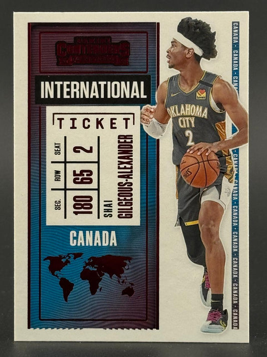 Shai Gilgeous-Alexander International Ticket basketball card.