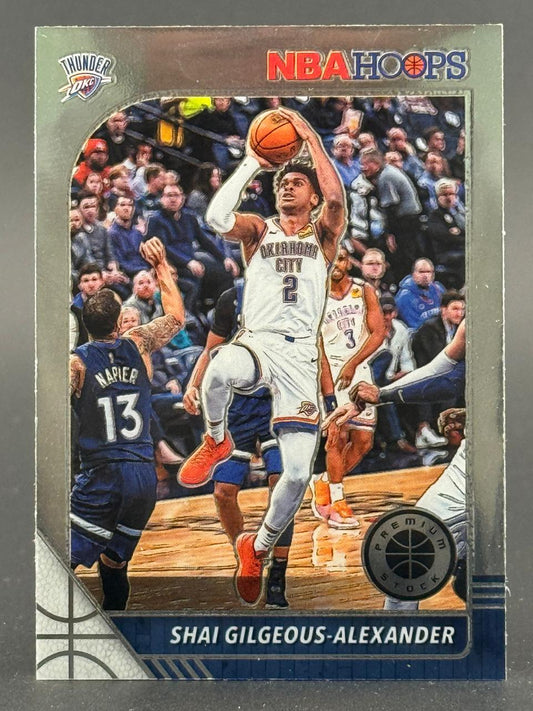 Shai Gilgeous-Alexander NBA Hoops Premium Stock trading card.
