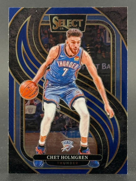 2024-25 Panini Select Chet Holmgren basketball trading card, #7 Thunder.