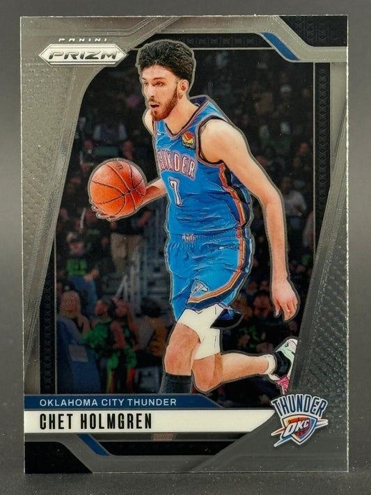 Panini Prizm Chet Holmgren trading card, Oklahoma City Thunder.