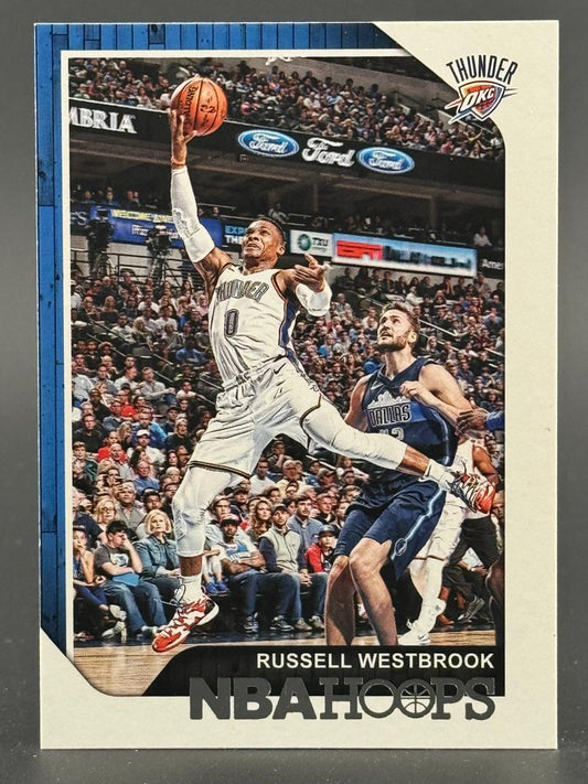 Russell Westbrook 2016-17 NBA Hoops trading card.