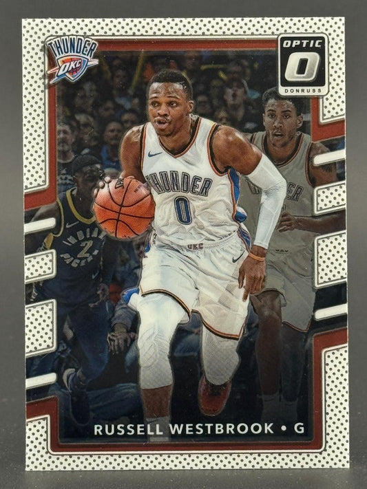Russell Westbrook 2018-19 Donruss Optic trading card.