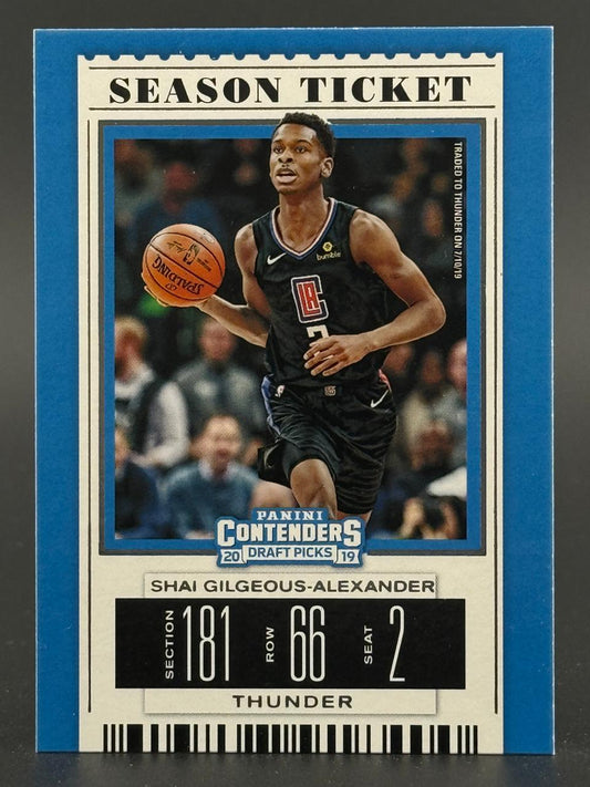2019-20 Panini Contenders Draft Picks Shai Gilgeous-Alexander basketball card.