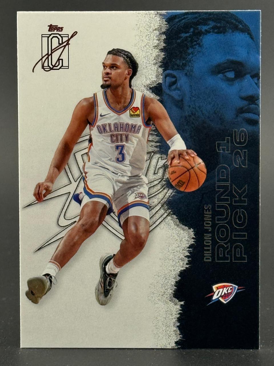 Trading card of Dillon Jones, Oklahoma City, featuring "Round 1 Pick 26".