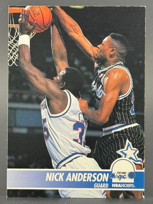 Trading card of Nick Anderson, guard for Orlando Magic, NBA Hoops.