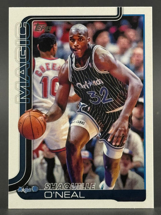 Shaquille O'Neal Orlando Magic Topps trading card.
