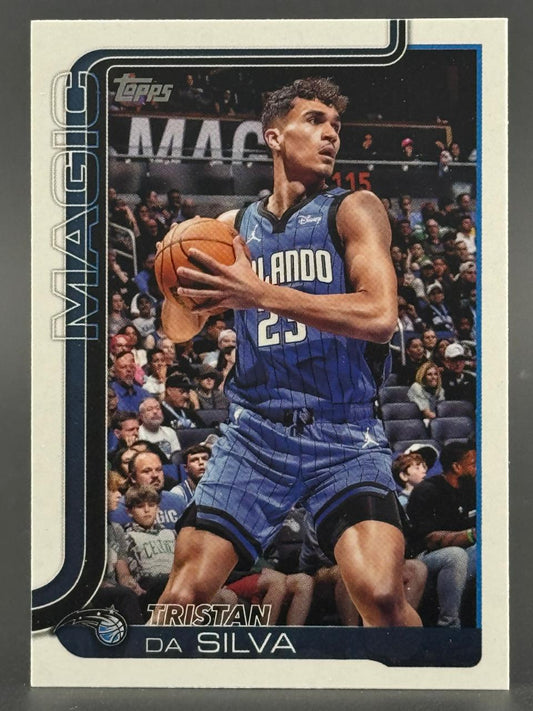 Tristan da Silva Orlando Magic Topps trading card, holding a basketball on court.