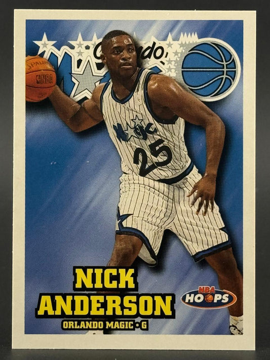 NBA Hoops trading card of Orlando Magic guard Nick Anderson, #25, holding a basketball.