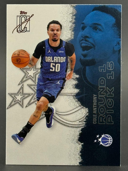 Cole Anthony basketball trading card.