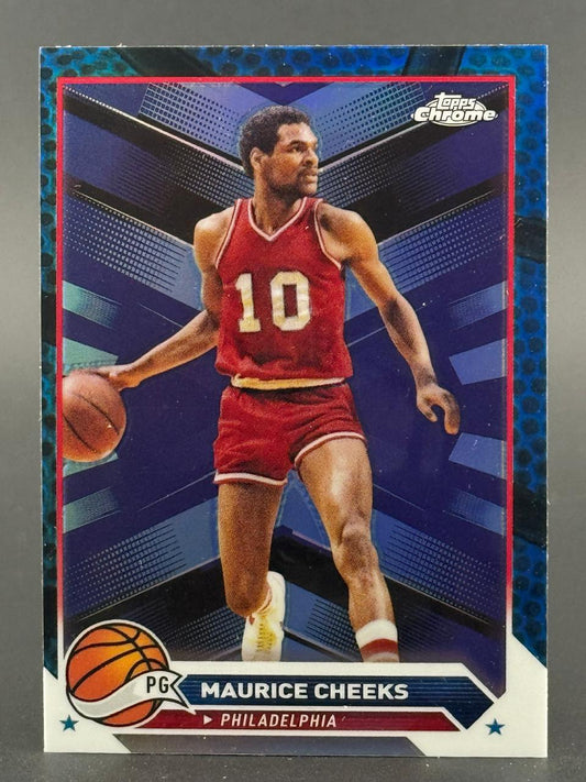 Topps Chrome Maurice Cheeks Philadelphia basketball trading card.