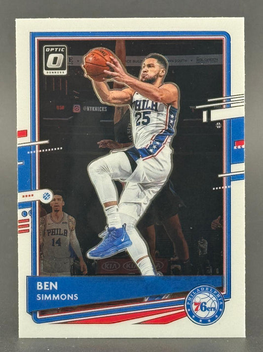 Ben Simmons 2020-21 Donruss Optic basketball card.
