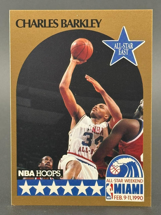 1990 NBA Hoops Charles Barkley All-Star trading card.