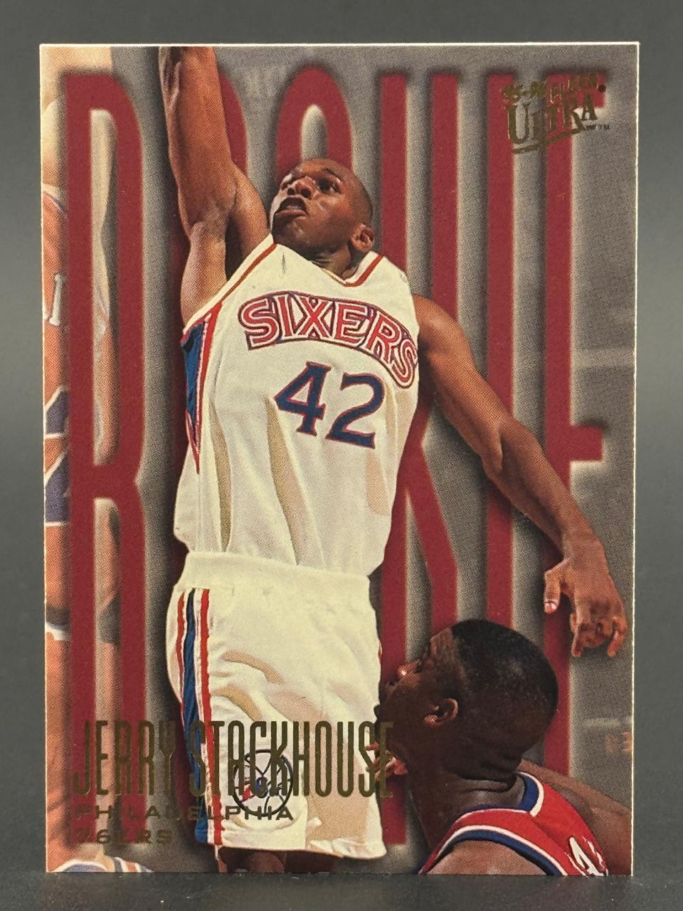 1995-96 Fleer Ultra Jerry Stackhouse rookie basketball card, #265.