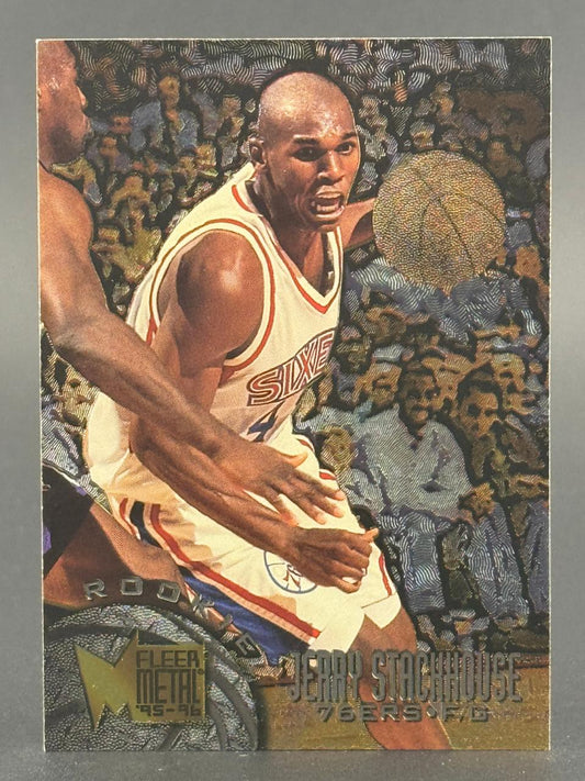 1995-96 Fleer Metal Jerry Stackhouse Rookie basketball card.