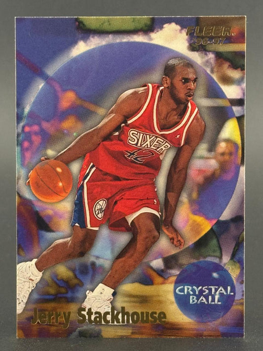 1996-97 Fleer Crystal Ball Jerry Stackhouse basketball trading card.