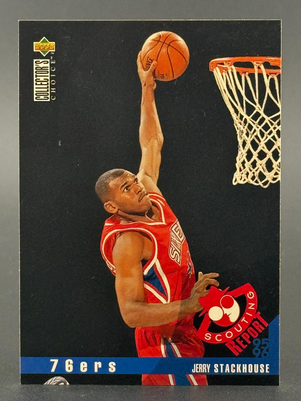 1995-96 Upper Deck Collector's Choice Jerry Stackhouse basketball trading card, #76ers.