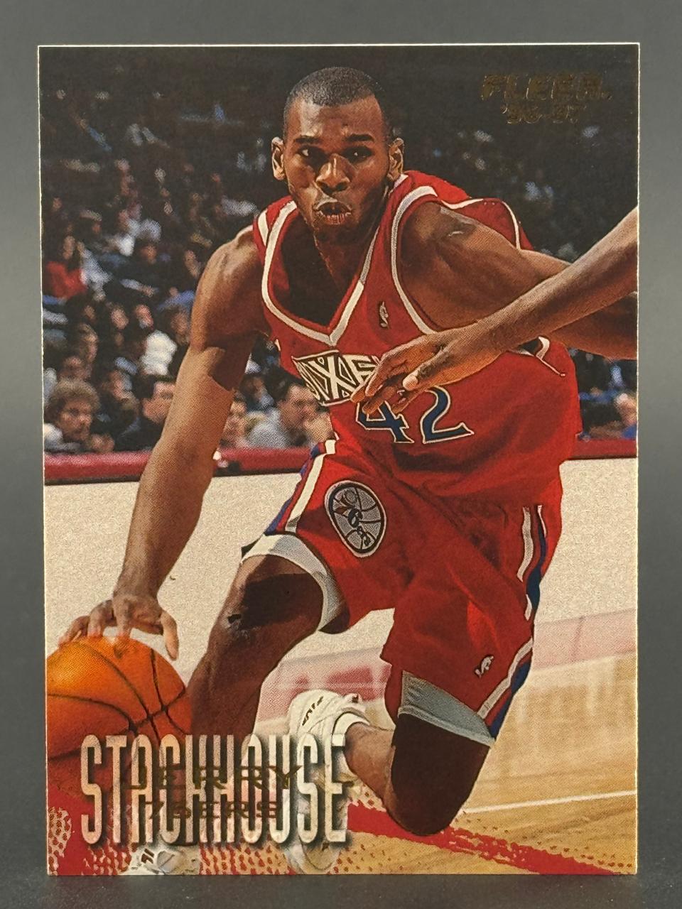 1996-97 Fleer Jerry Stackhouse #42 basketball card.