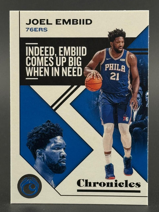 Joel Embiid 76ers Chronicles basketball trading card.