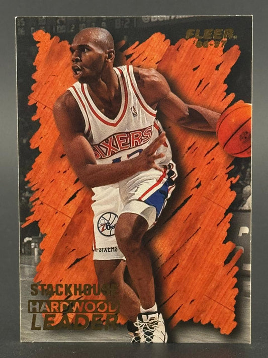 1996-97 Fleer Hardwood Leader Jerry Stackhouse basketball card.