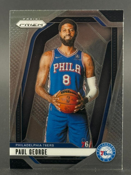 Paul George 2024-25 Panini Prizm trading card, #8, Philadelphia 76ers.