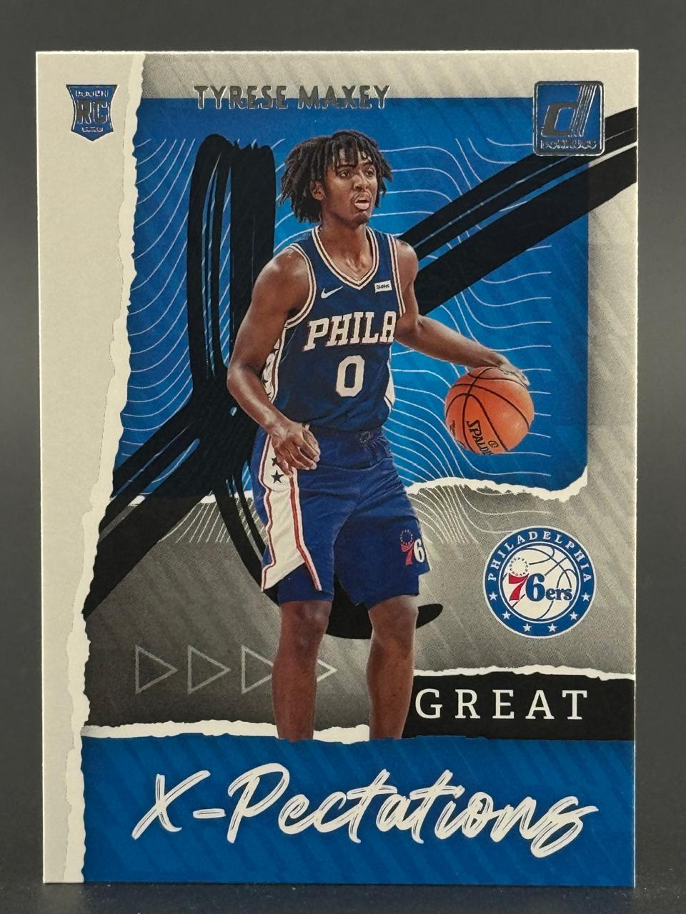 Tyrese Maxey 2020-21 Donruss X-Pectations basketball card, #19.