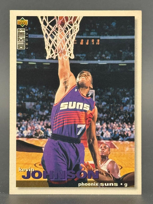 Kevin Johnson trading card dunking for the Phoenix Suns, Collector's Choice brand.