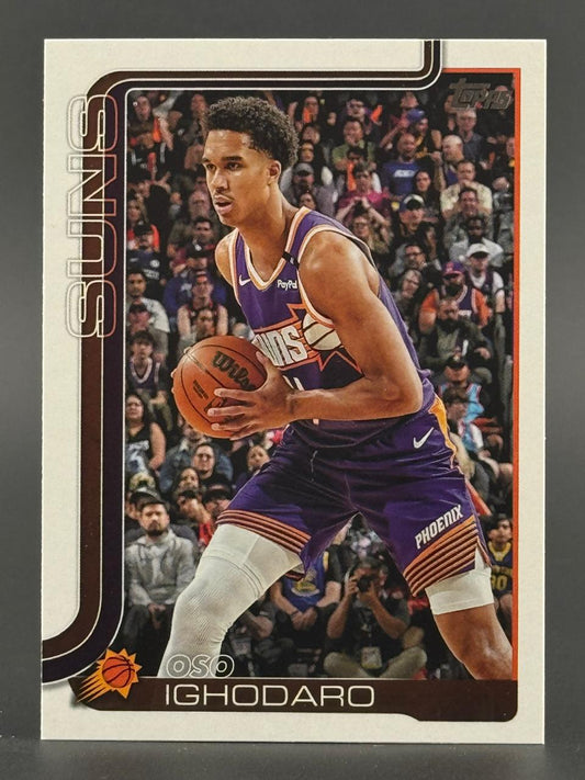 Oso Ighodaro trading card, Phoenix Suns uniform, holding basketball.