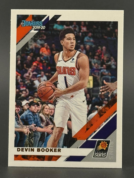 2019-20 Donruss Devin Booker Phoenix Suns basketball card.