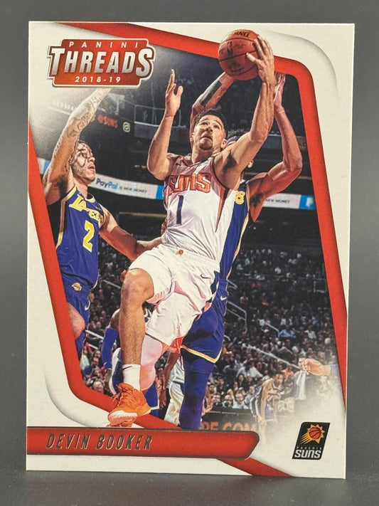 2018-19 Panini Threads Devin Booker basketball card.