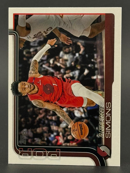 Anfernee Simons basketball trading card.