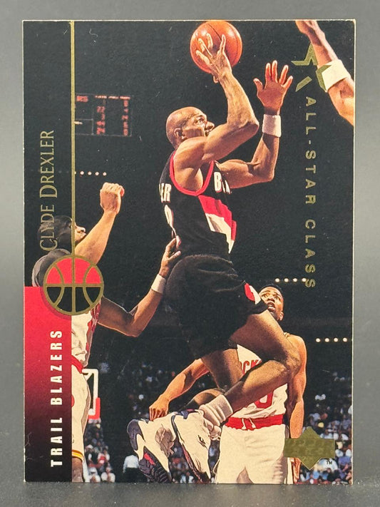 Clyde Drexler Trail Blazers trading card.