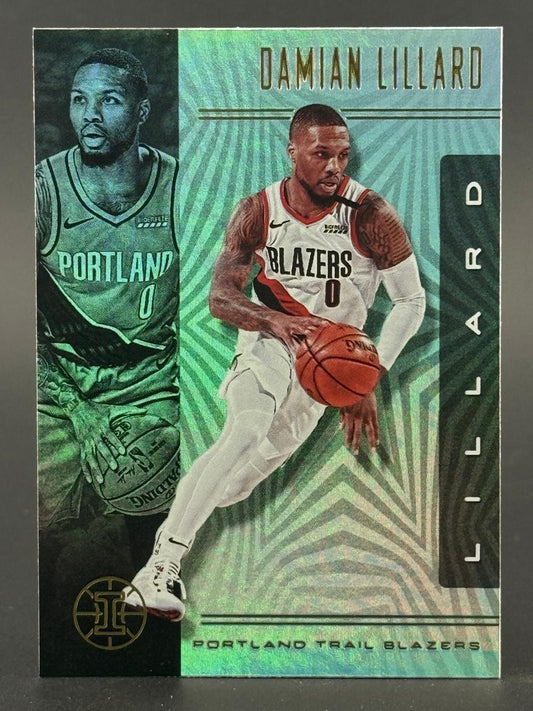 Trading card of Damian Lillard, Portland Trail Blazers.