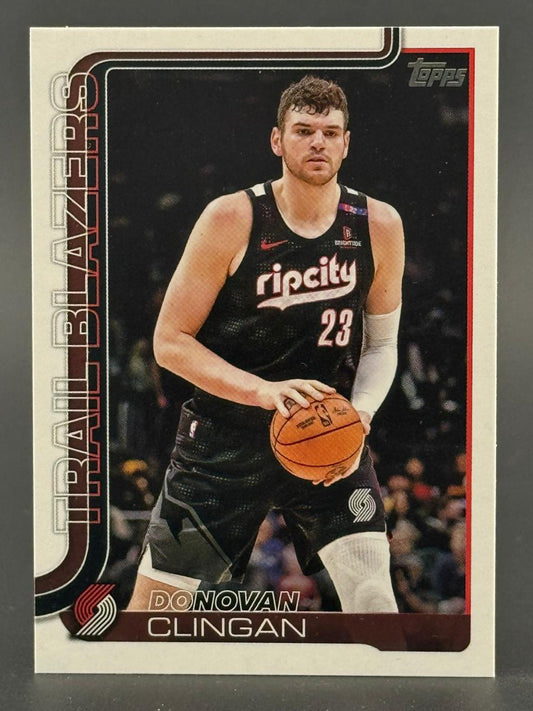 Donovan Clingan Topps Trail Blazers basketball card.