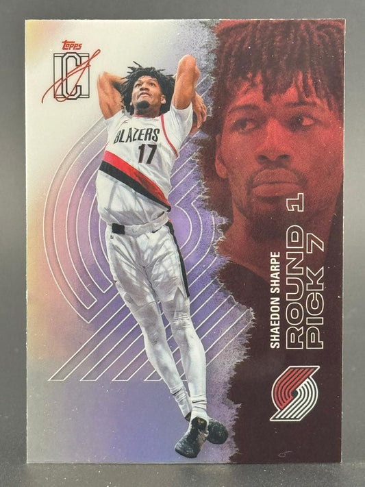 Shaedon Sharpe 2022-23 Topps Inception basketball card #17 in Trail Blazers uniform.