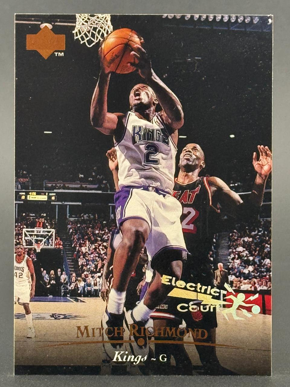 Mitch Richmond 1990s Upper Deck Electric Court basketball card.