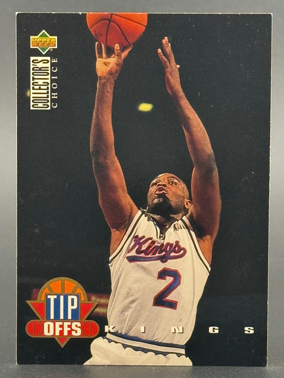 1994 Upper Deck Collector's Choice Tip Offs basketball card featuring a player in a Kings #2 jersey shooting.