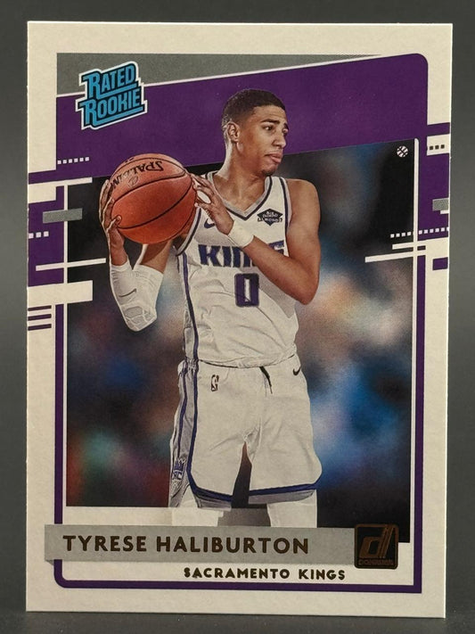 2020-21 Donruss Tyrese Haliburton Rated Rookie trading card #215.
