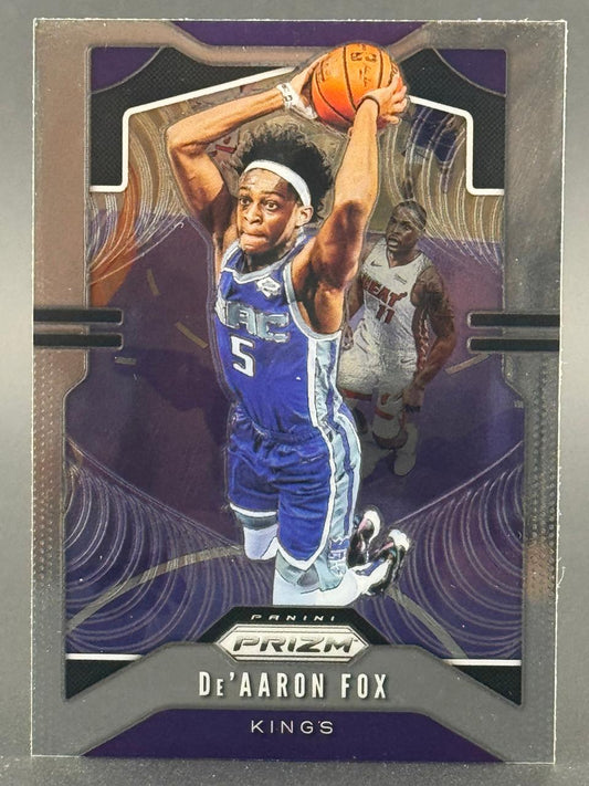 De'Aaron Fox Panini Prizm basketball trading card.