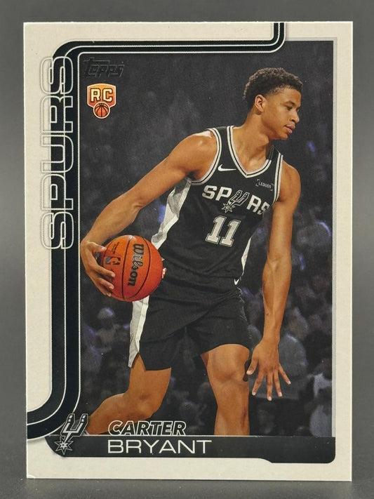 Carter Bryant trading card, San Antonio Spurs, holding a basketball.