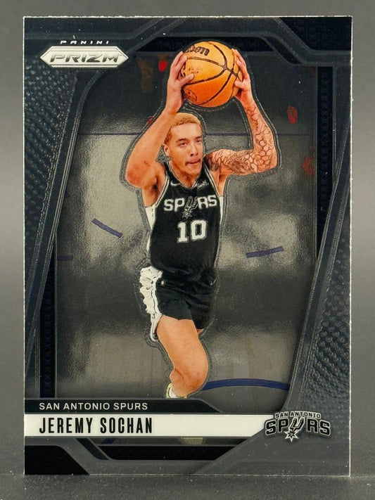 2022-23 Panini Prizm Jeremy Sochan San Antonio Spurs basketball card.
