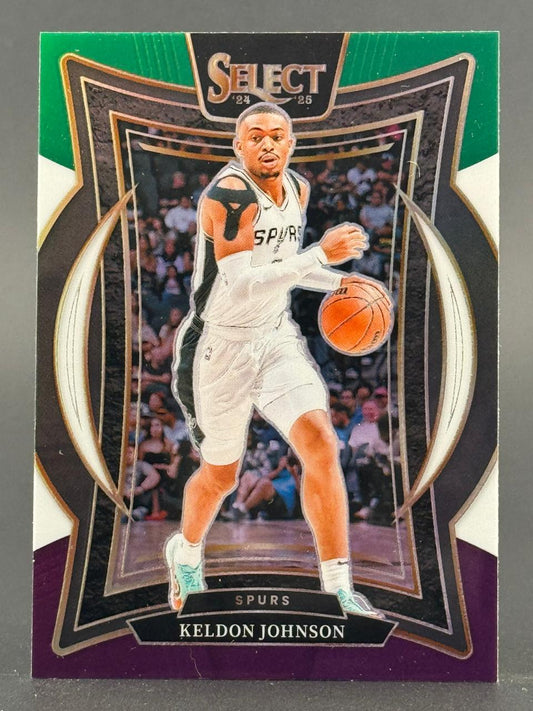 2024-25 Select Keldon Johnson San Antonio Spurs basketball card.