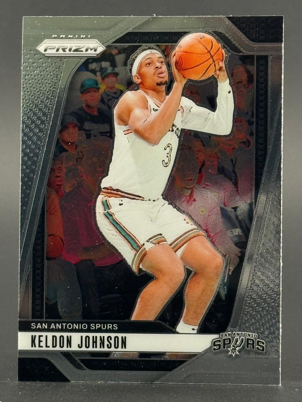 Keldon Johnson Panini Prizm trading card, San Antonio Spurs.
