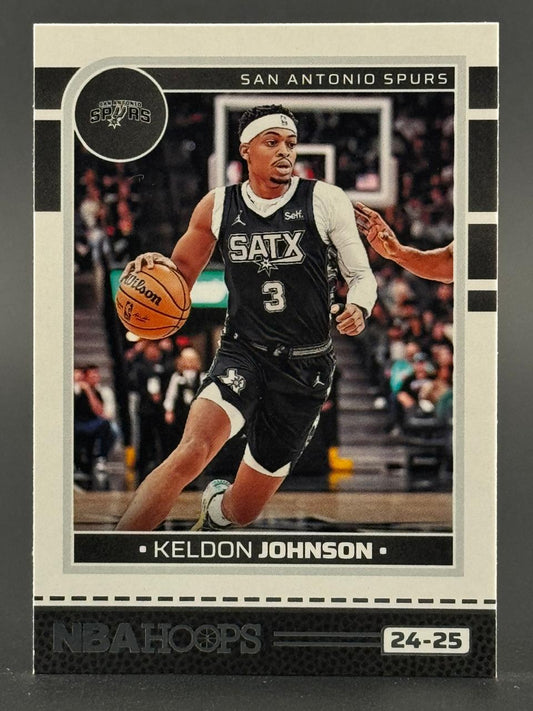 24-25 NBA Hoops Keldon Johnson trading card.